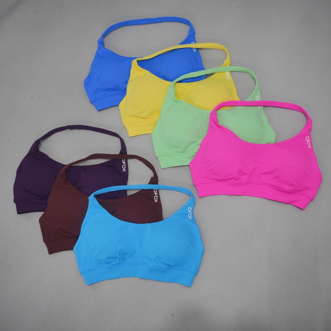 Plunge Bra Push Up - Biustonosz sportowy bezszwowy DFDK dla kobiet,