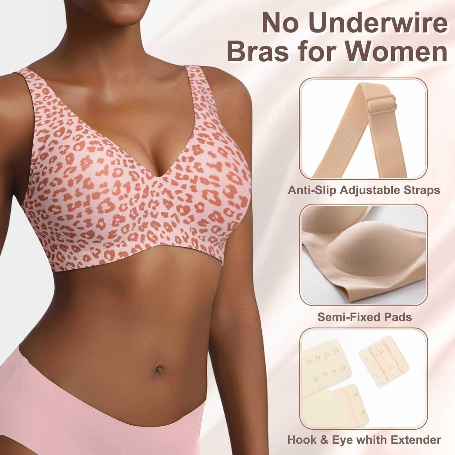 Damski bezszwowy różowy biusto – Plunge Bra Push Up recenzja i cena
